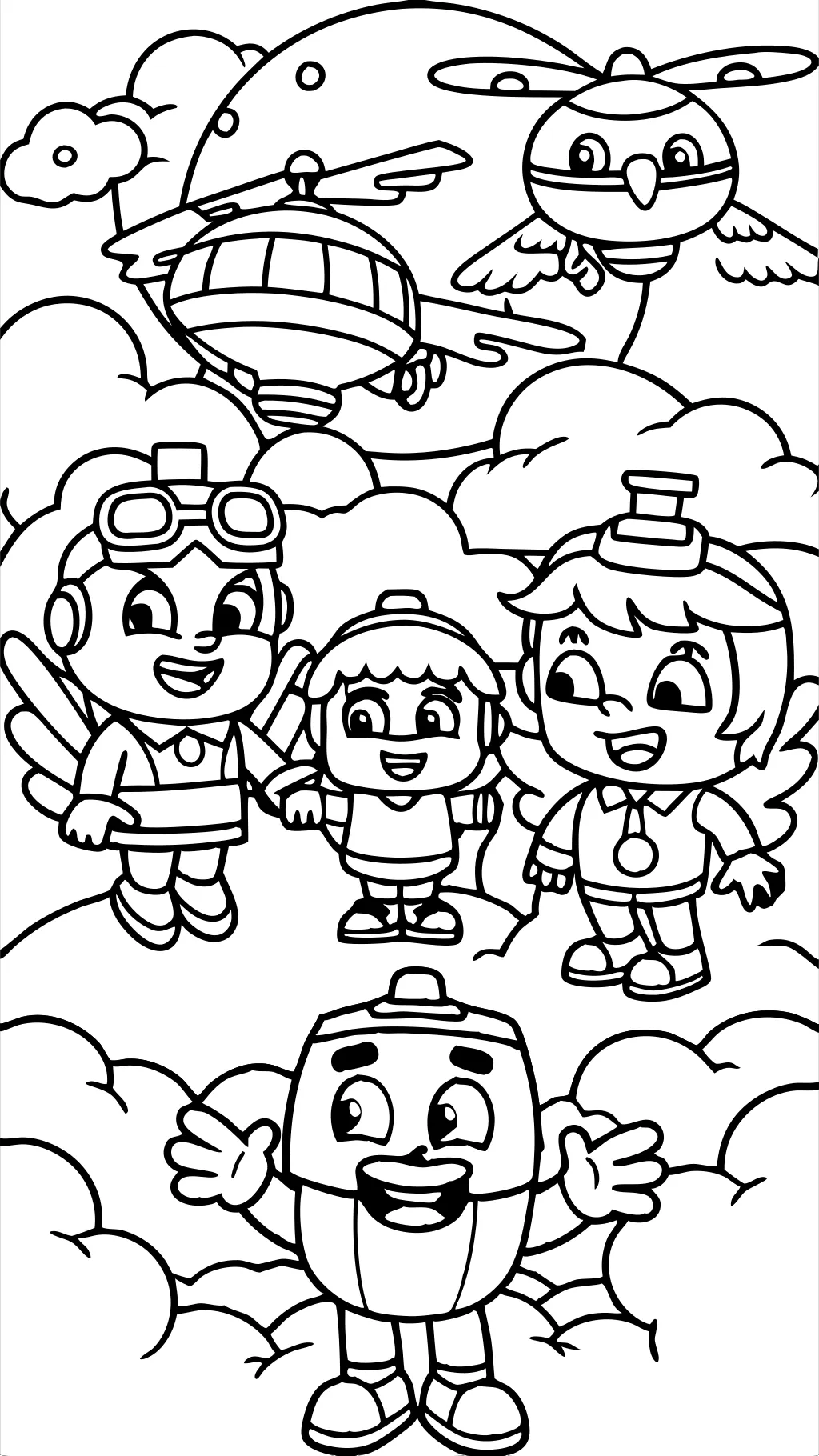 super wings color pages